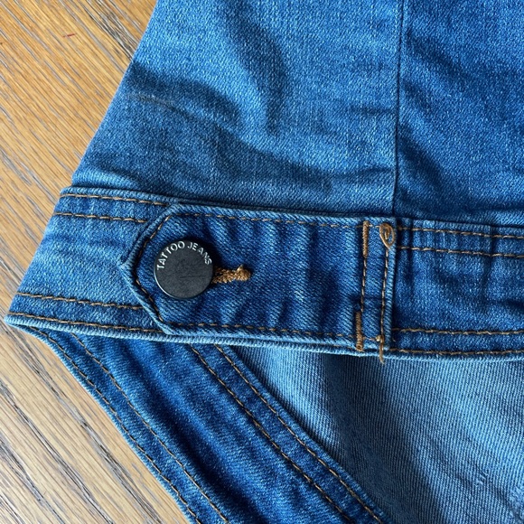 Tattoo Jeans Denim Button Up Jacket with Distressing Jean Jacket - Picture 7 of 10